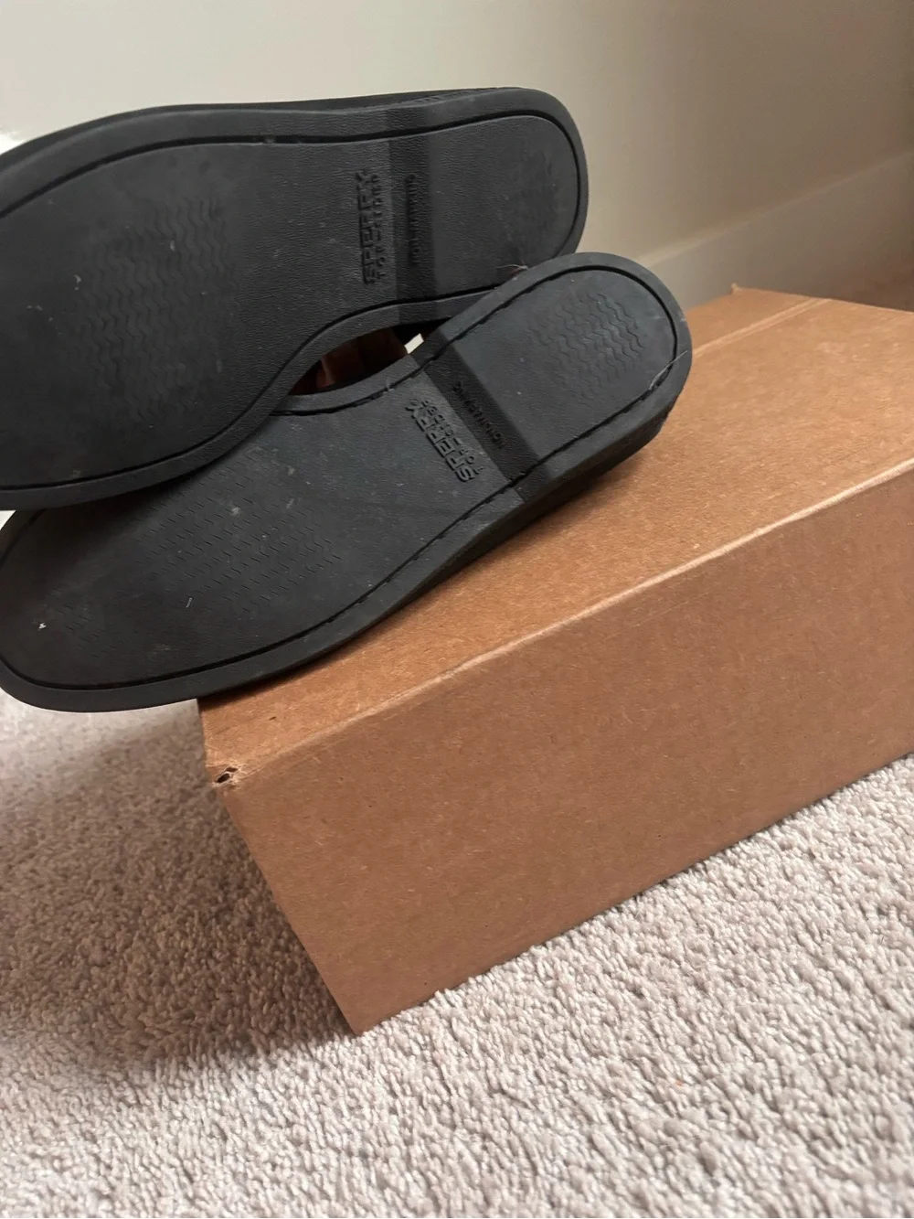 Sperry Men's Black Leather Boat Shoes
